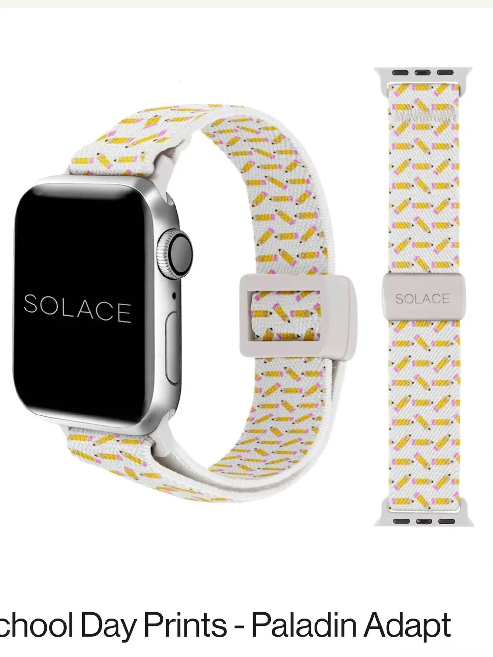 Solace Paladin Loop Apple Watch Band in White with Pencils Perfect for Teachers!